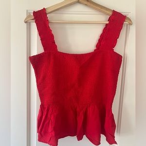 Peplum red blouse